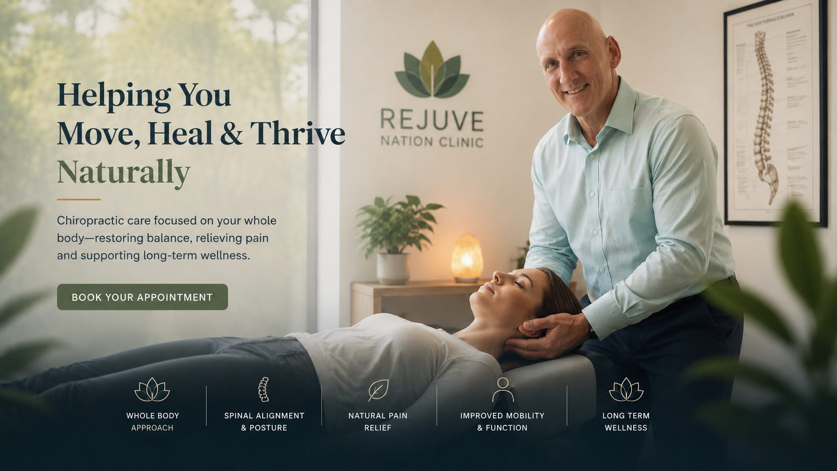 Dr. Paul Given providing chiropractic care at Rejuve-Nation Wellness Clinic in Kingston